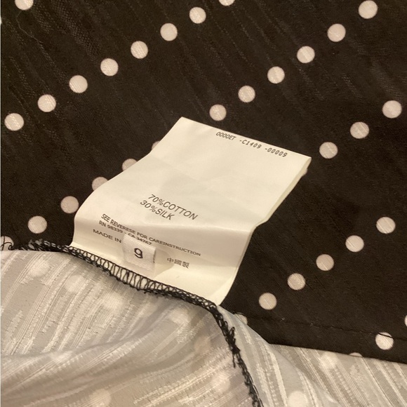 Cyanine Sea A-Line retro ponte flare high low silk polka dot dress - Picture 9 of 12